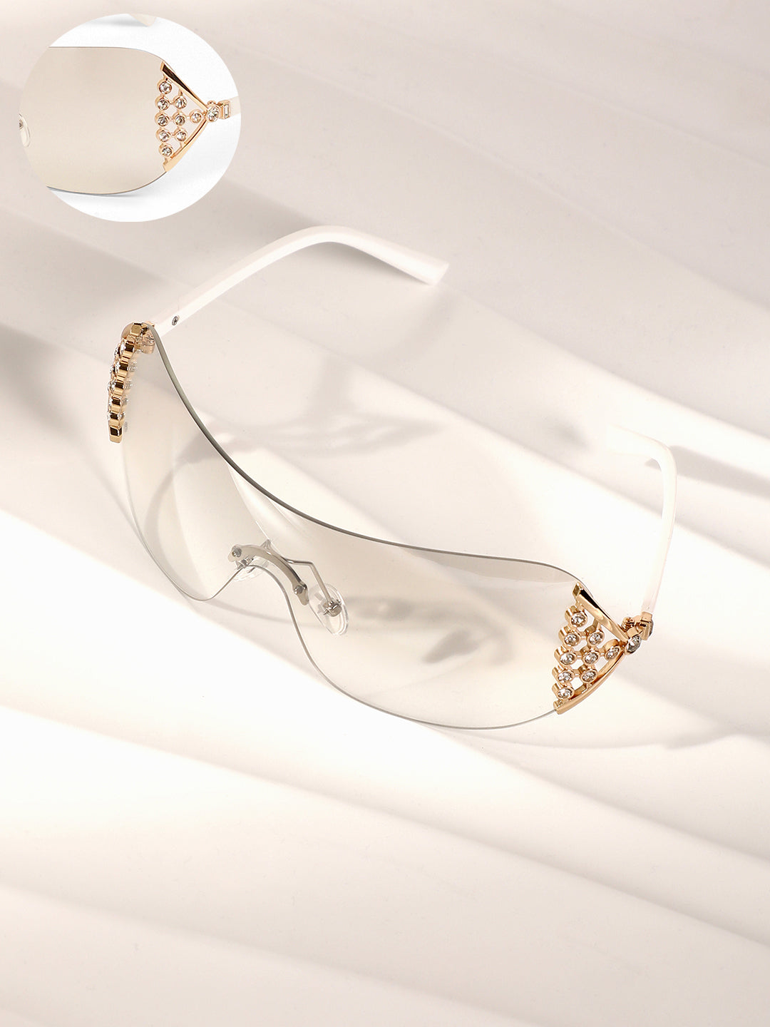 The Bling Wrap Sunglasses - Daisy White