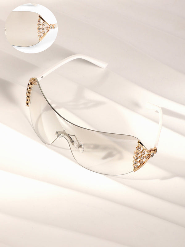 The Bling Wrap Sunglasses - Daisy White
