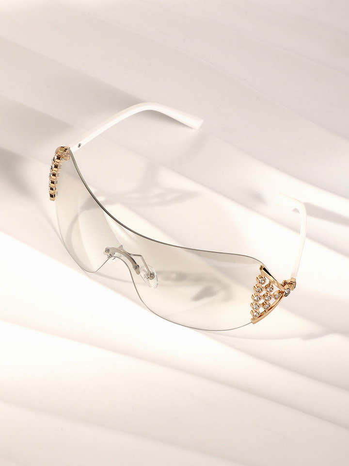 The Bling Wrap Sunglasses - Daisy White