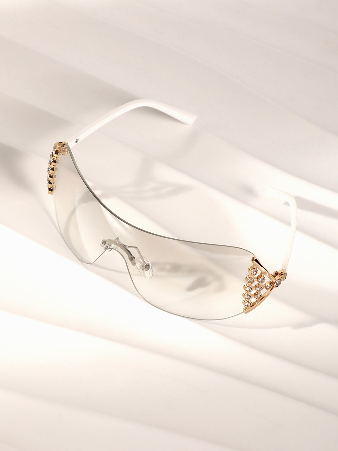 The Bling Wrap Sunglasses - Daisy White