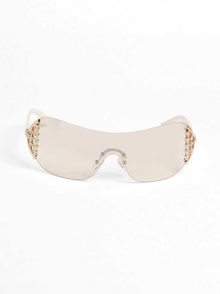 The Bling Wrap Sunglasses - Daisy White