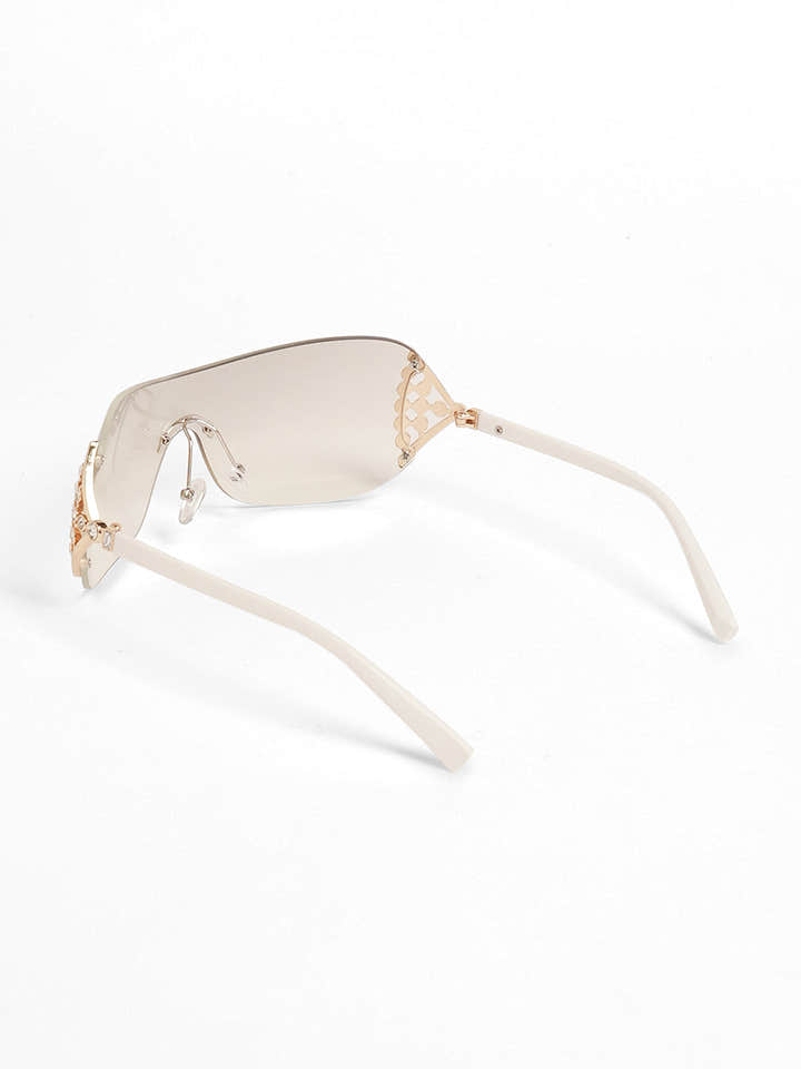 The Bling Wrap Sunglasses - Daisy White