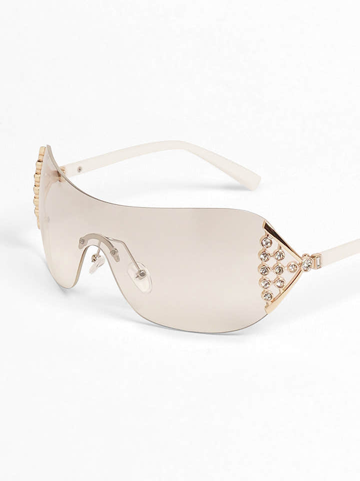 The Bling Wrap Sunglasses - Daisy White