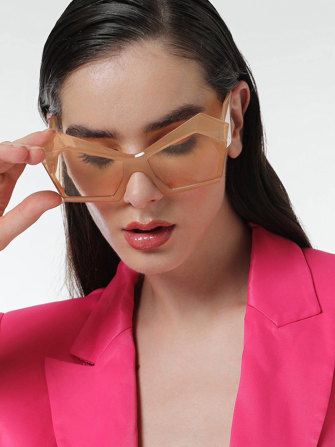 The Blade Geometric Sunglasses - Saltbox Beige