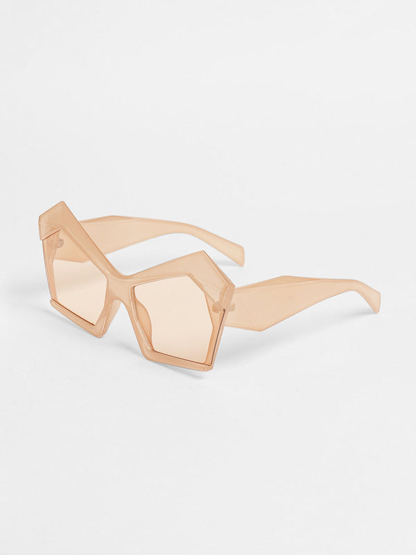 The Blade Geometric Sunglasses - Saltbox Beige