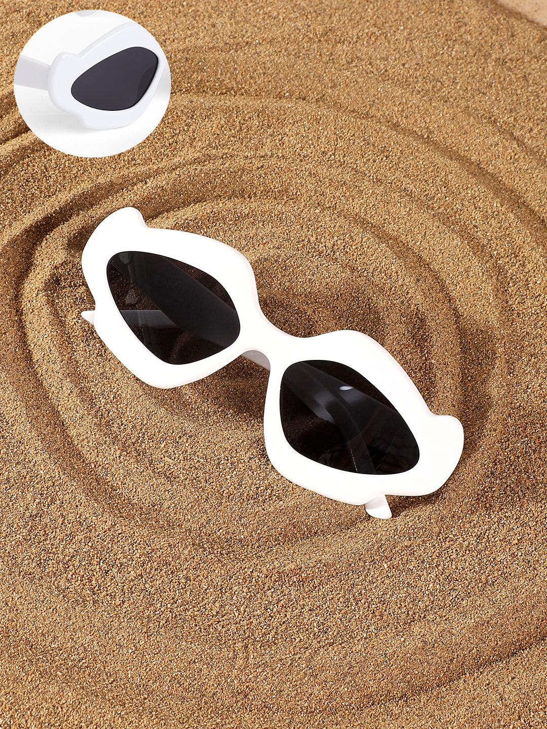 The Flame Cateye Sunglasses - Daisy White