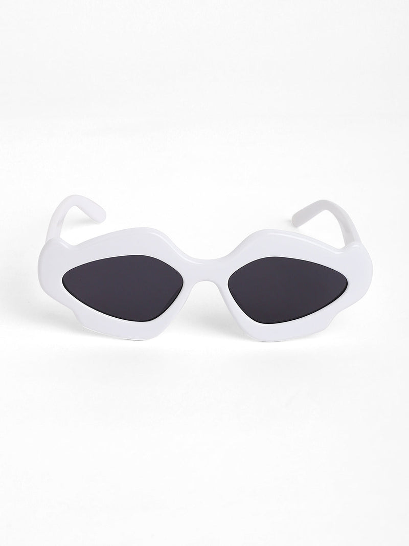 The Flame Cateye Sunglasses - Daisy White