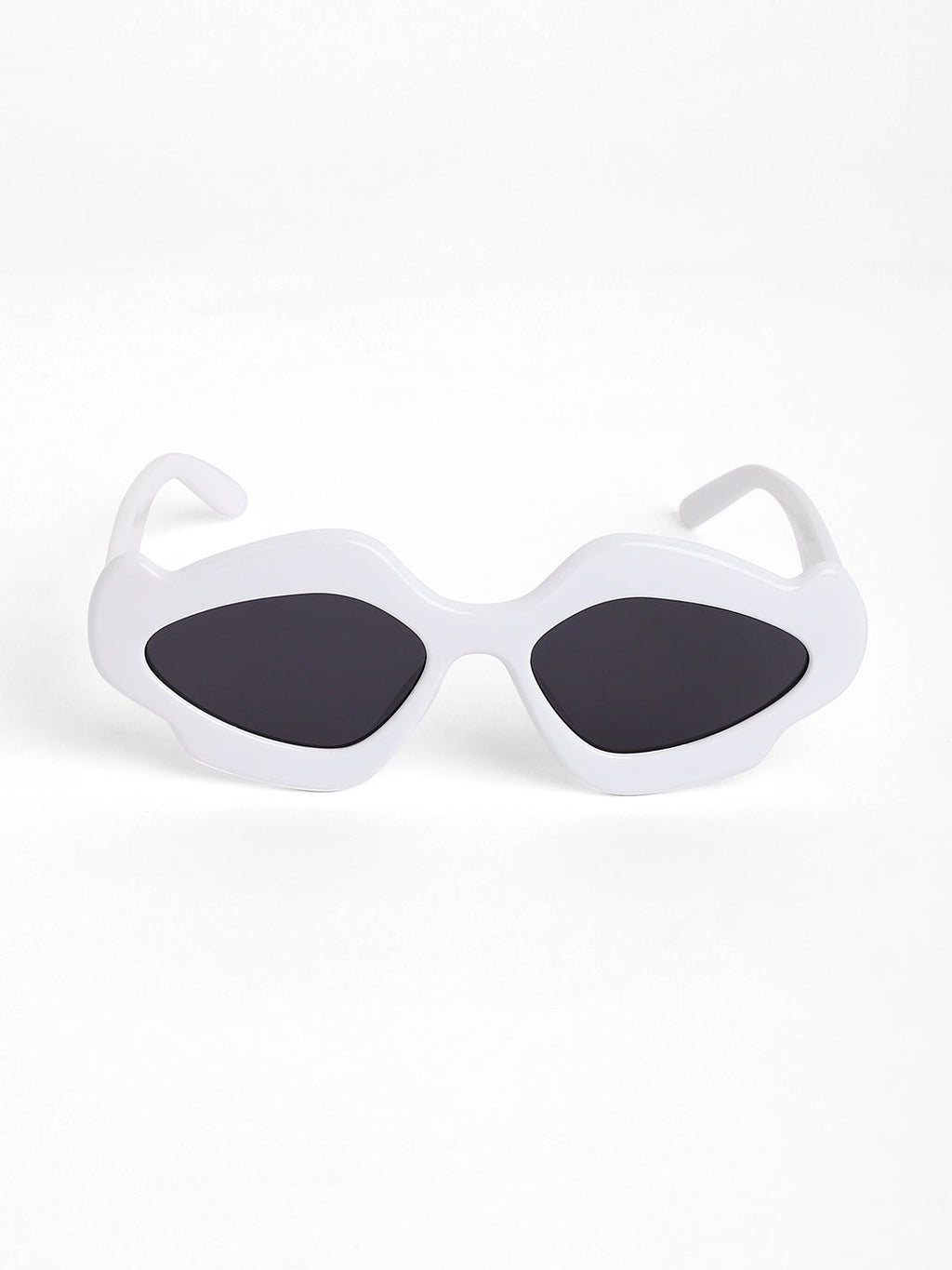 The Flame Cateye Sunglasses - Daisy White