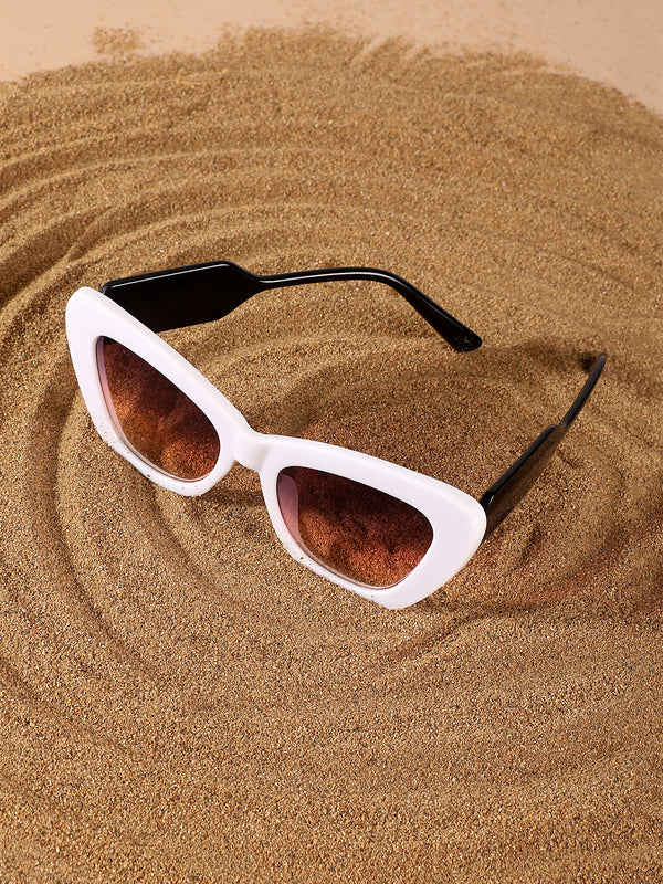 The City Cateye Sunglasses - Daisy White