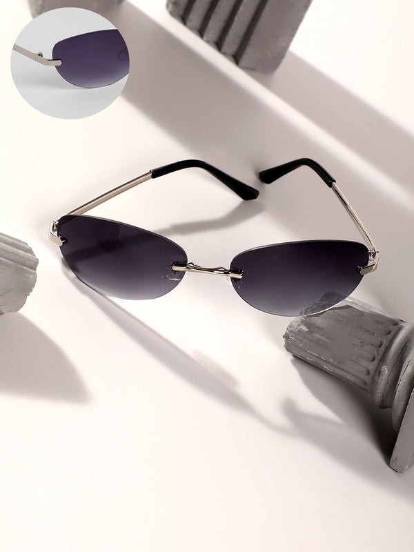 The Minimal Oval Sunglasses - Metallic Silver