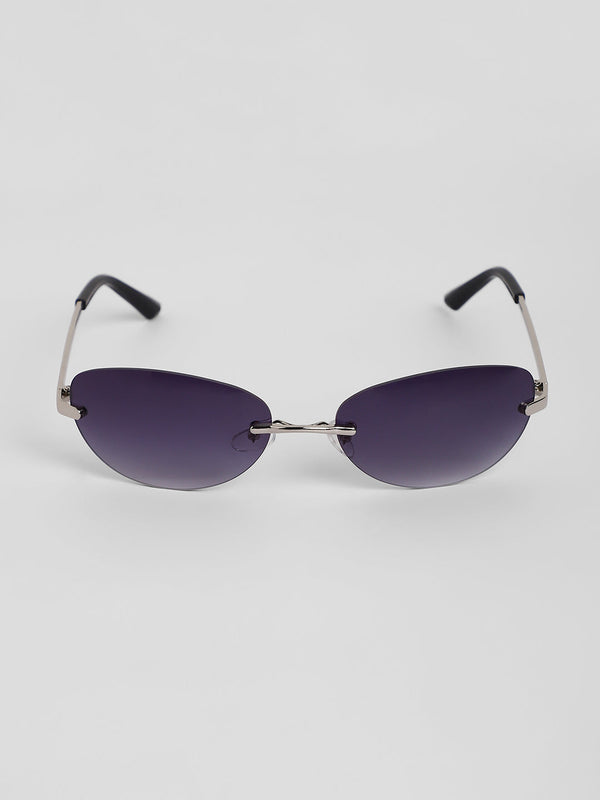 The Minimal Oval Sunglasses - Metallic Silver