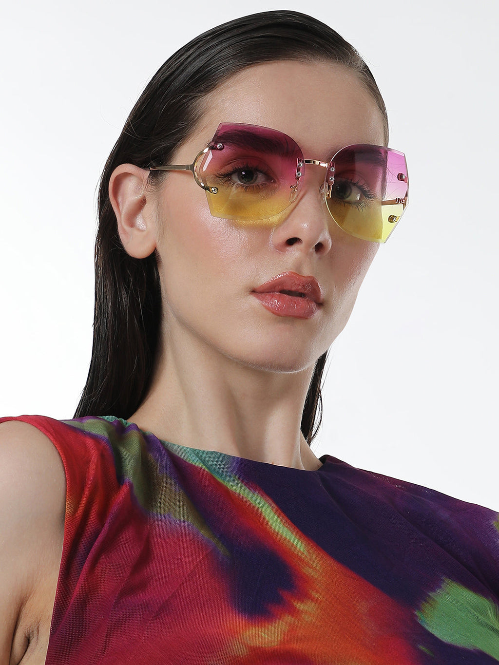 The Rave Butterfly Sunglasses - Fuschia Pink
