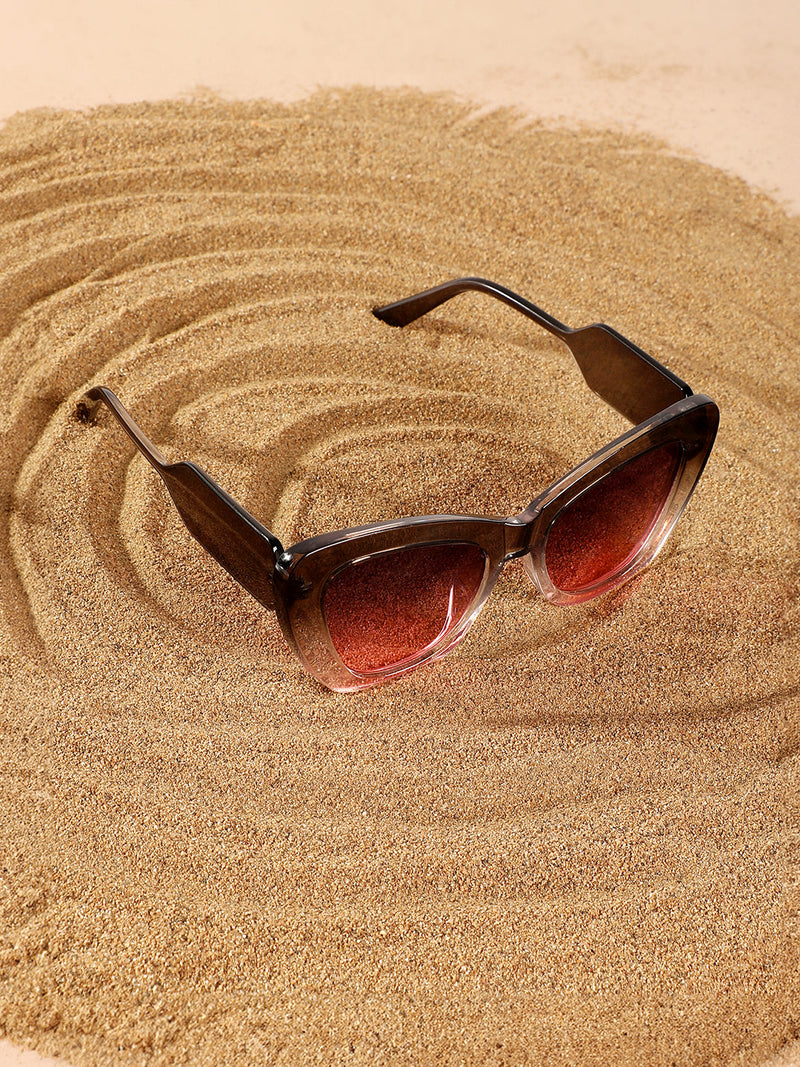 The City Cateye Sunglasses - Charcoal Black
