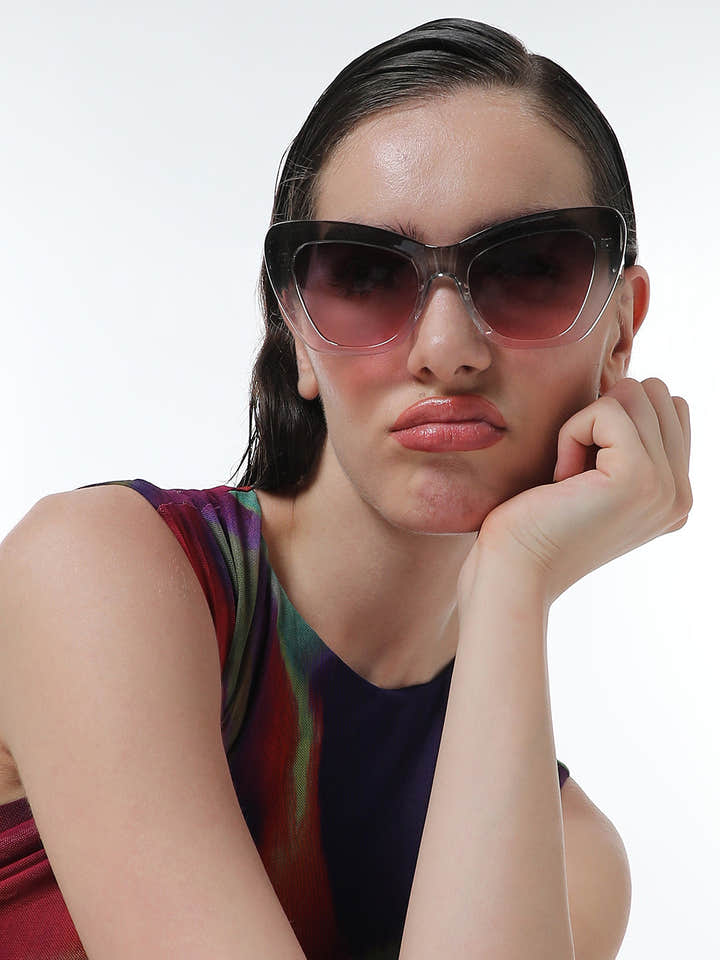 The City Cateye Sunglasses - Charcoal Black