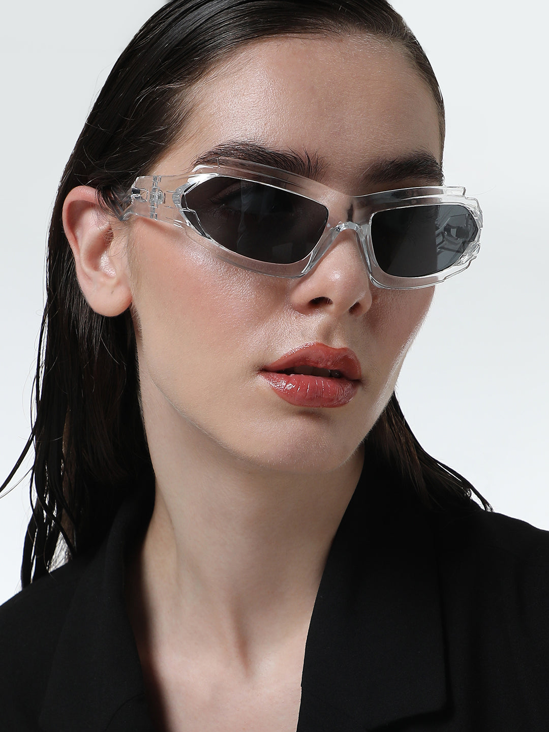 The Aspen Wrap Sunglasses - Transparent