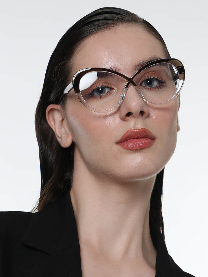 The Ombre Twist Cateye Sunglasses - Midnight Black