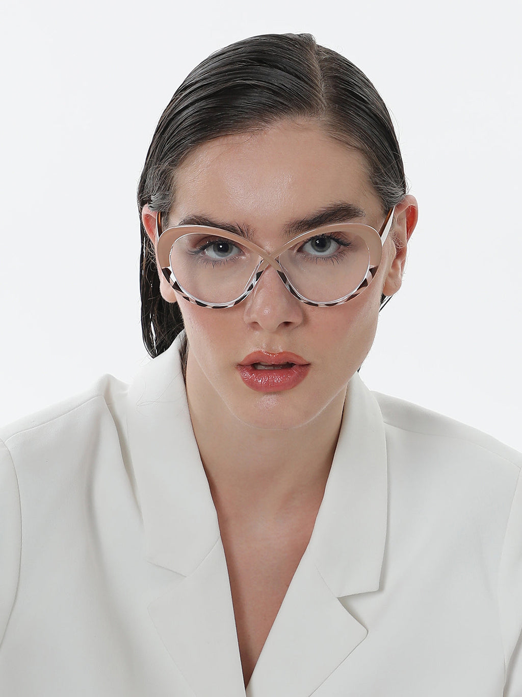 The Ombre Twist Cateye Sunglasses - Buff Beige