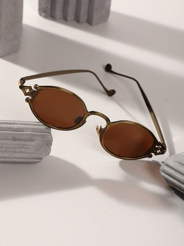 The Roman Oval Sunglasses - Antique Gold