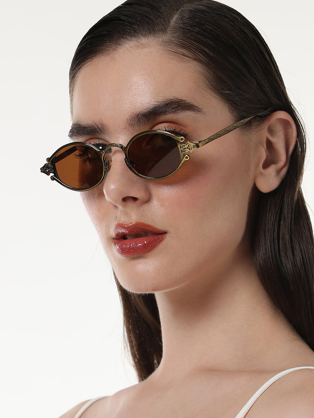 The Roman Oval Sunglasses - Antique Gold