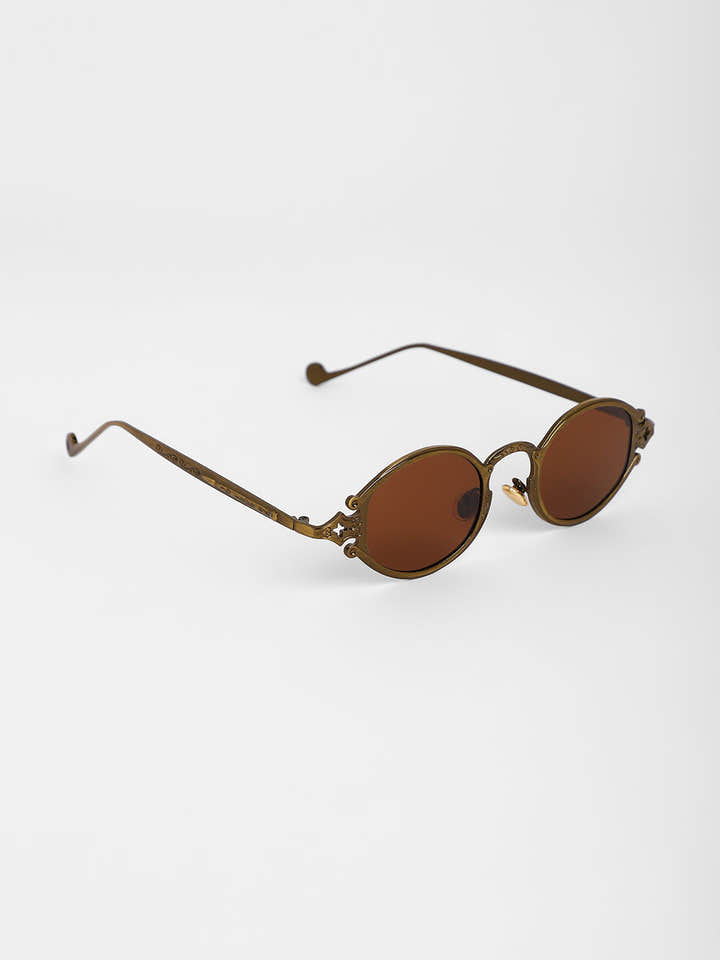 The Roman Oval Sunglasses - Antique Gold