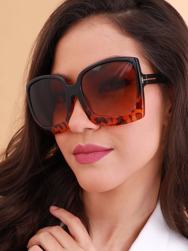 The Safari Oversized Sunglasses - Coffee Brown