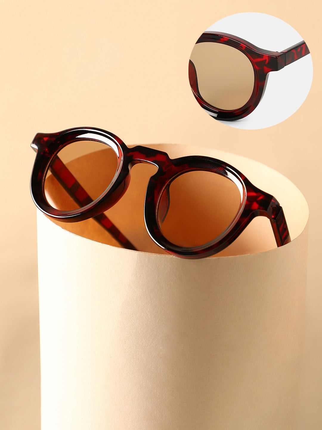 The Atticus Round Sunglass - Coffee Brown