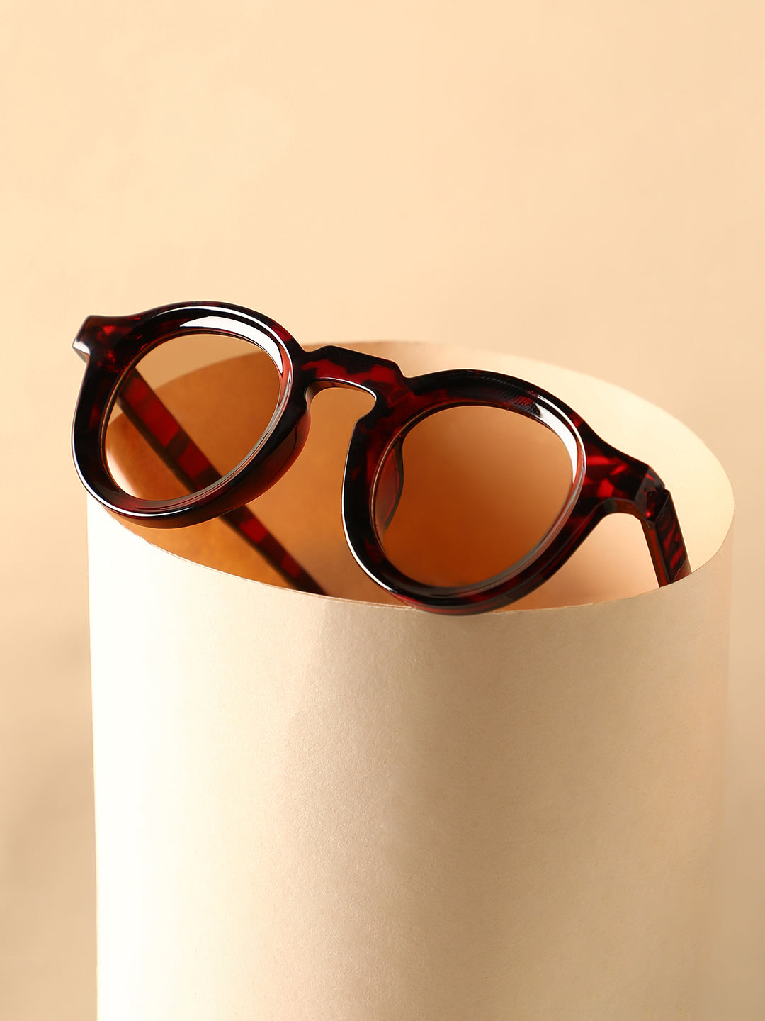 The Atticus Round Sunglass - Coffee Brown