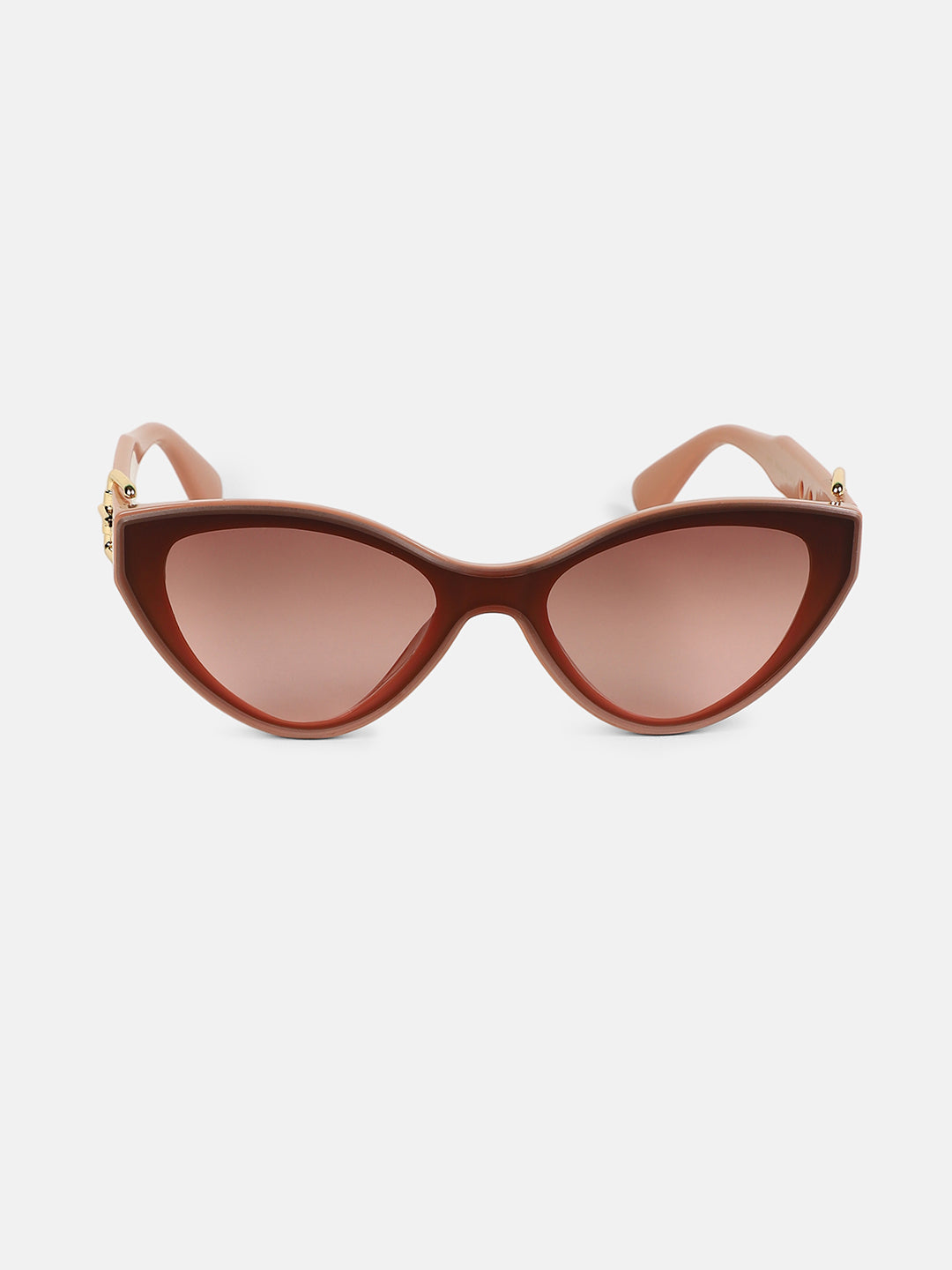 The Gilded Tang-Buckle Cateye Sunglass - Nude Pink