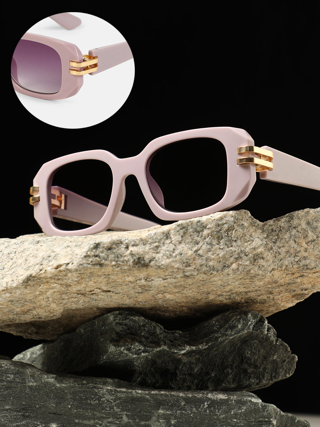 The Gilded Pastel Rectangular Sunglass - Lavender Purple