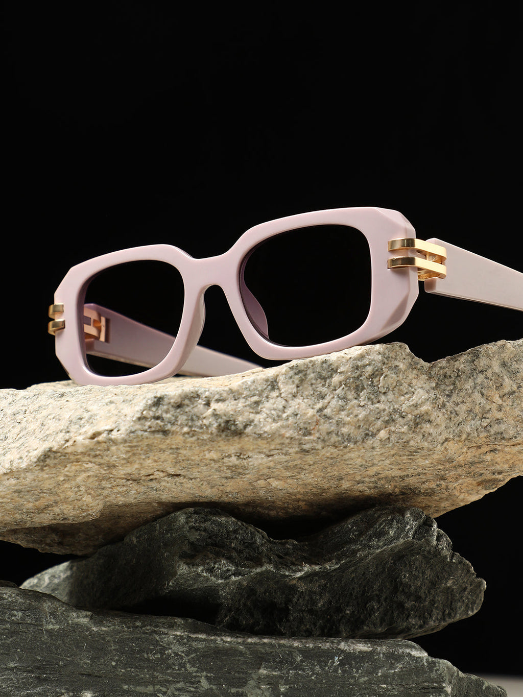 The Gilded Pastel Rectangular Sunglass - Lavender Purple
