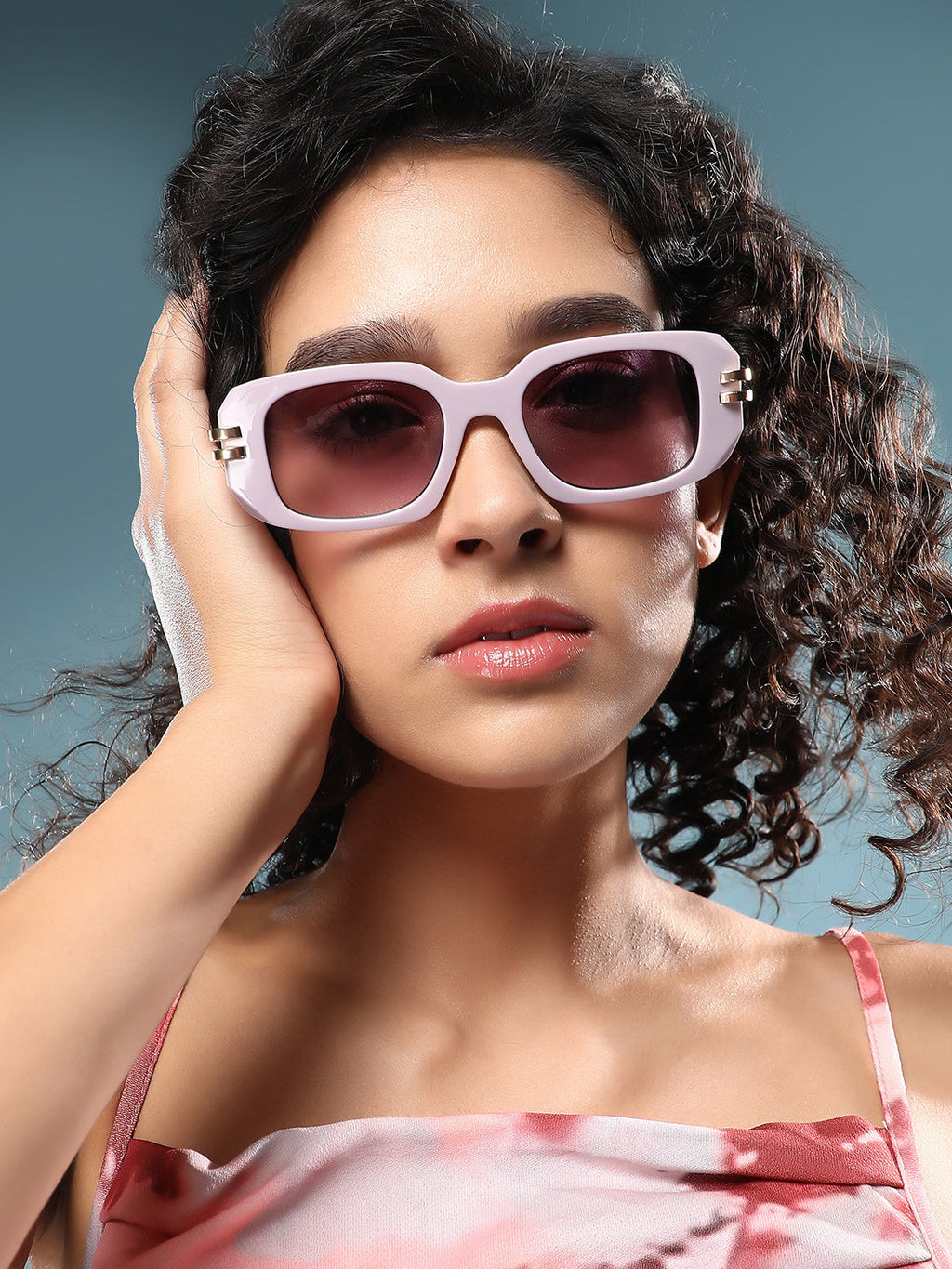 The Gilded Pastel Rectangular Sunglass - Lavender Purple