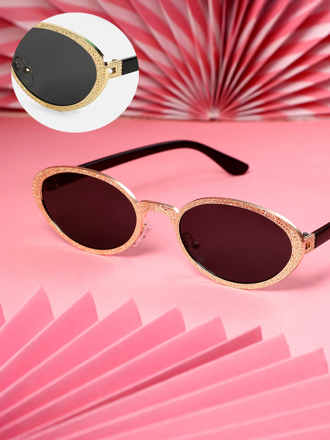 The Dented Oval Sunglass - Califonia Gold