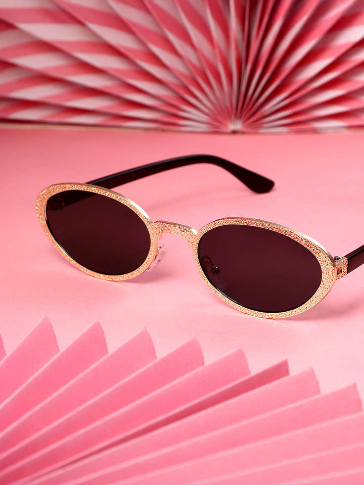 The Dented Oval Sunglass - Califonia Gold