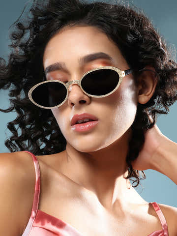 The Dented Oval Sunglass - Califonia Gold