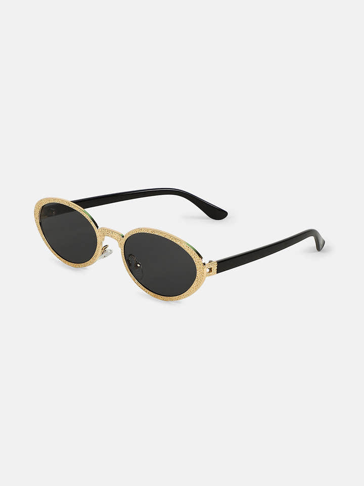 The Dented Oval Sunglass - Califonia Gold