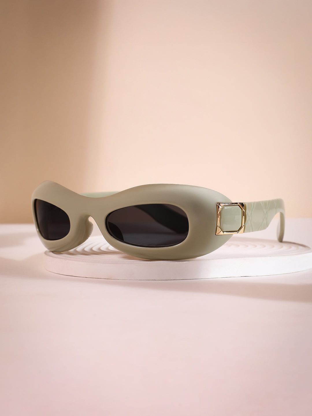 The Gilded Pastel Wraparound Sunglass - Sage Green