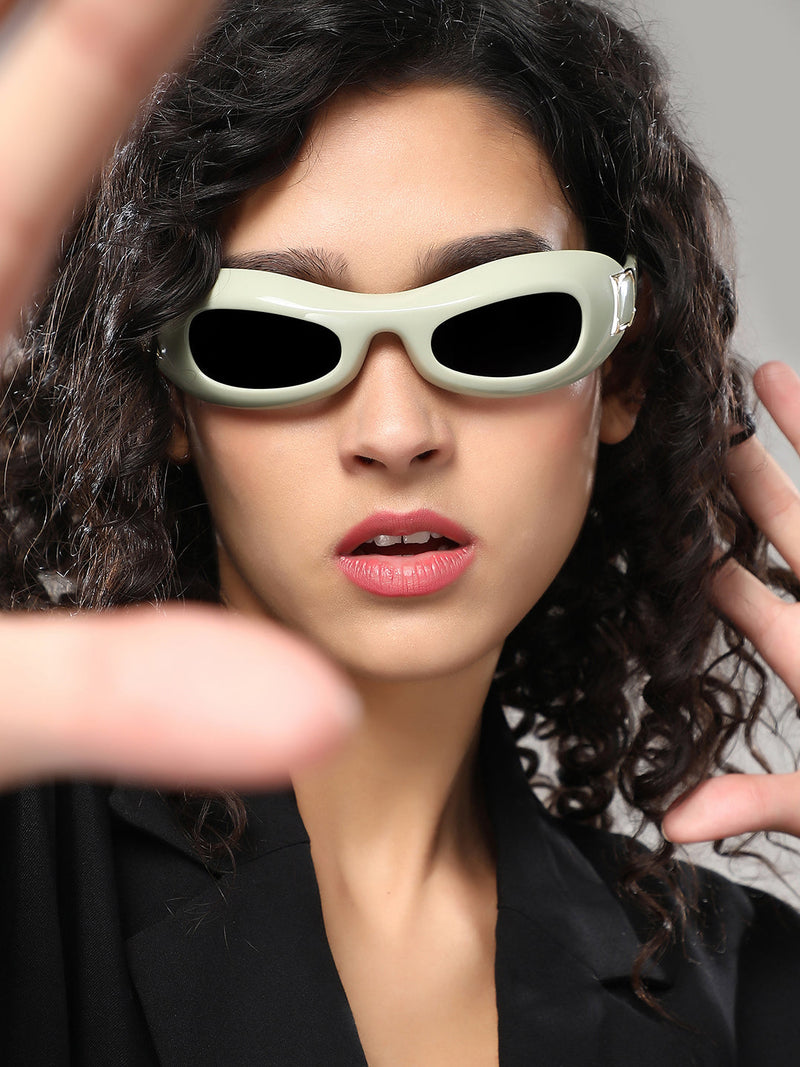 The Gilded Pastel Wraparound Sunglass - Sage Green