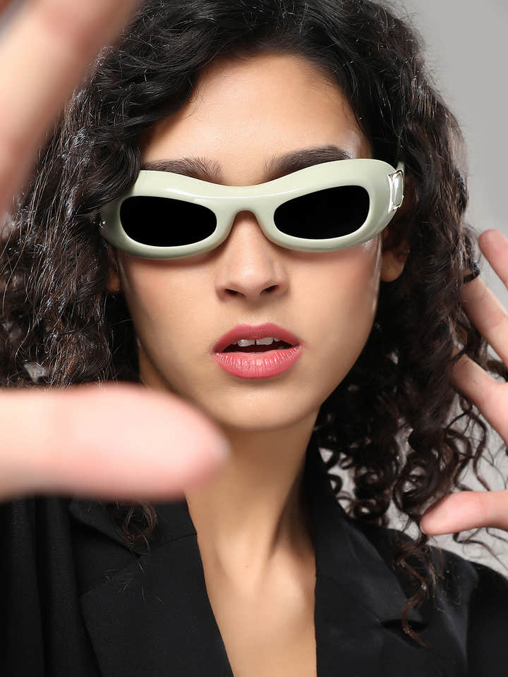 The Gilded Pastel Wraparound Sunglass - Sage Green