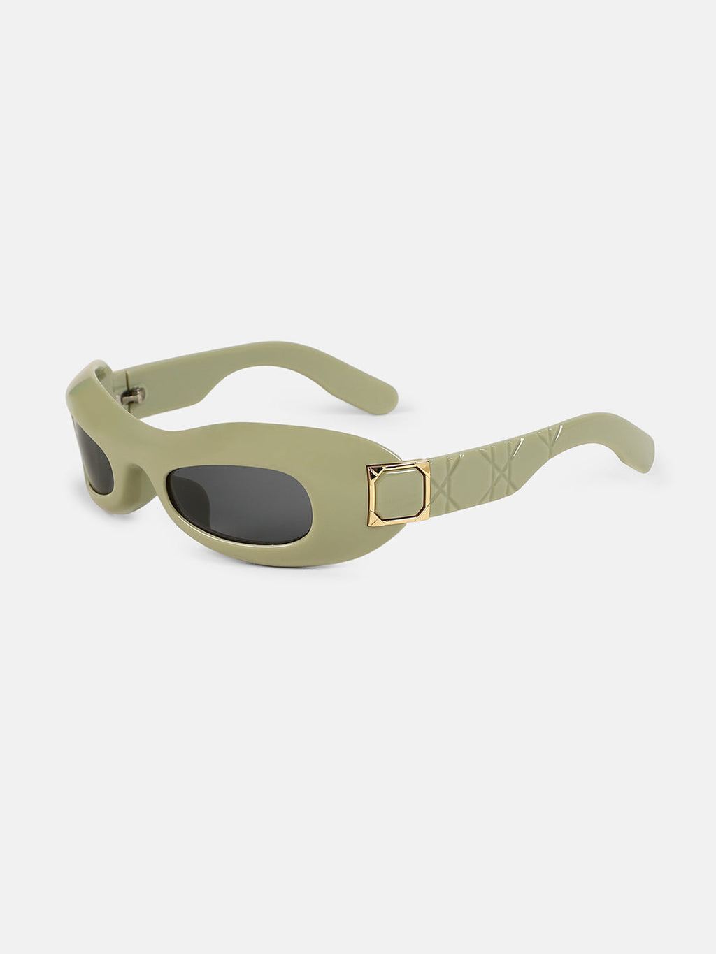 The Gilded Pastel Wraparound Sunglass - Sage Green