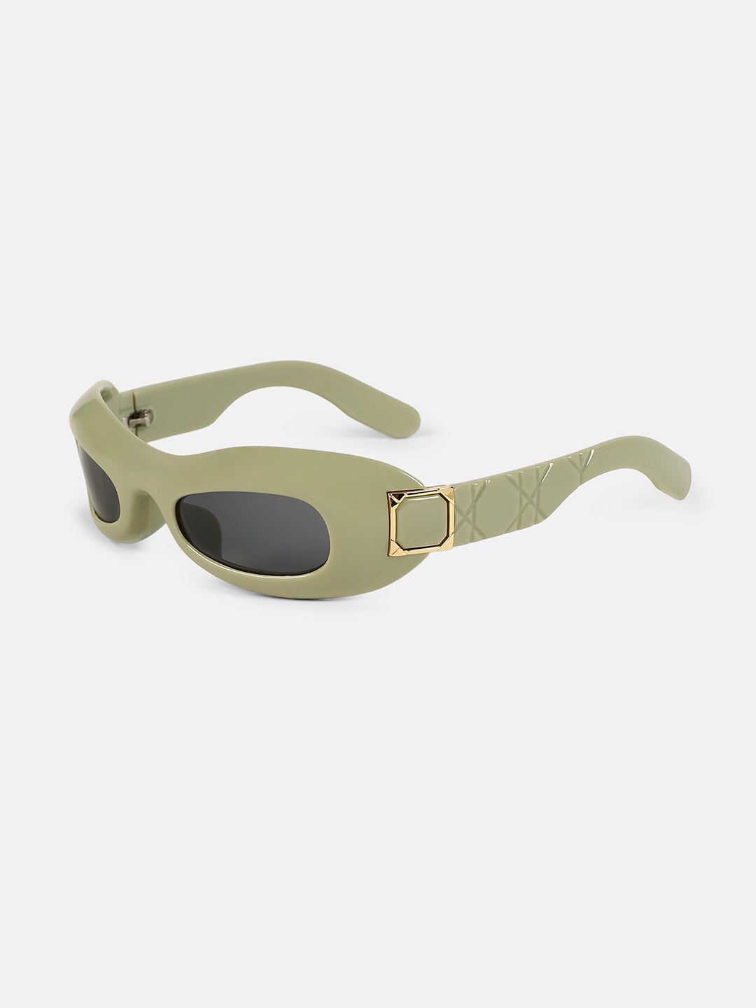 The Gilded Pastel Wraparound Sunglass - Sage Green