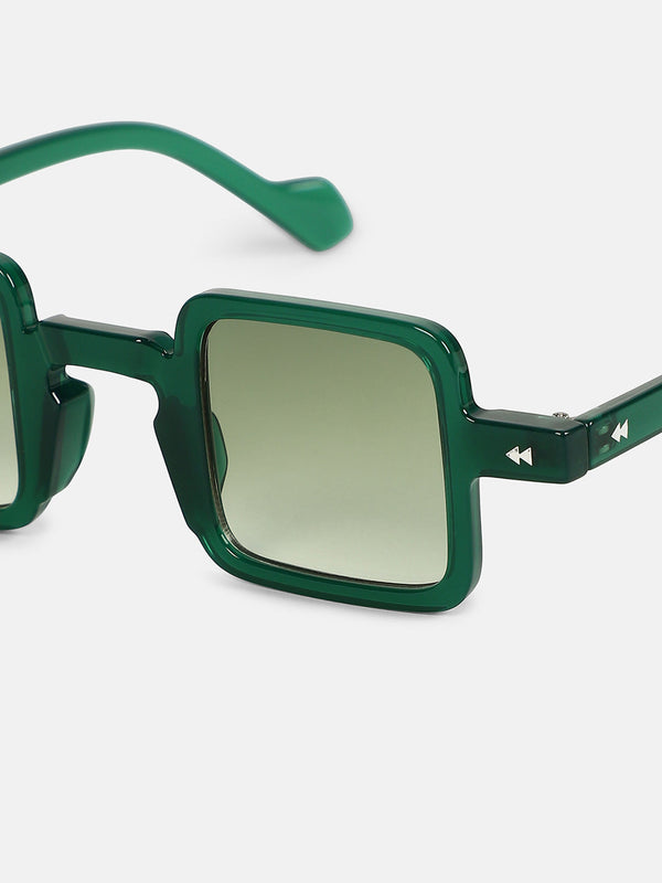 The Circuscore Square Sunglass - Emerald Green