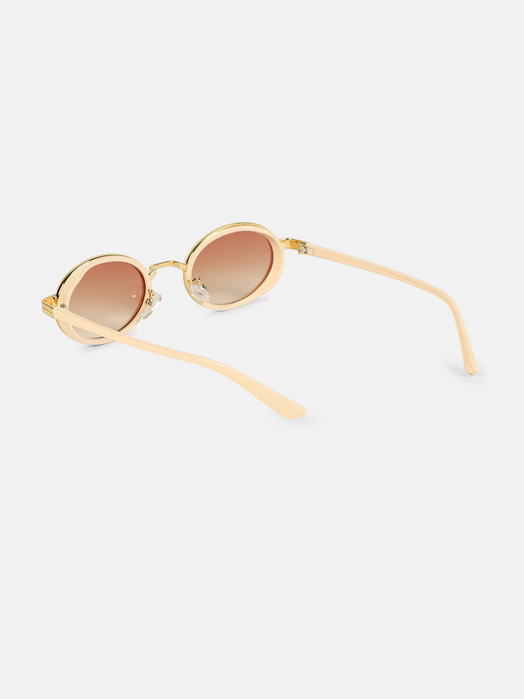 The Malibu Block Oval Sunglass - Off-White