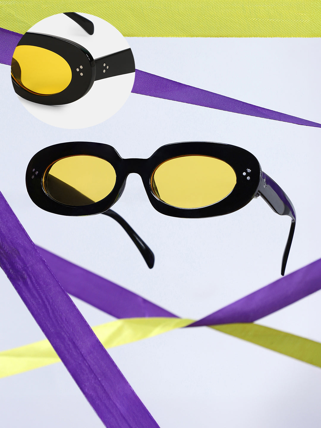 The Audrey Oval Sunglass - Onyx Black