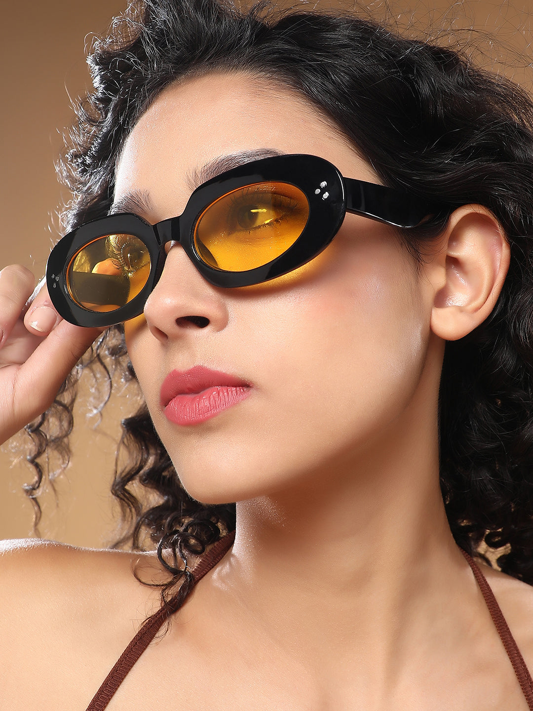 The Audrey Oval Sunglass - Onyx Black