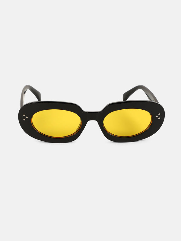 The Audrey Oval Sunglass - Onyx Black