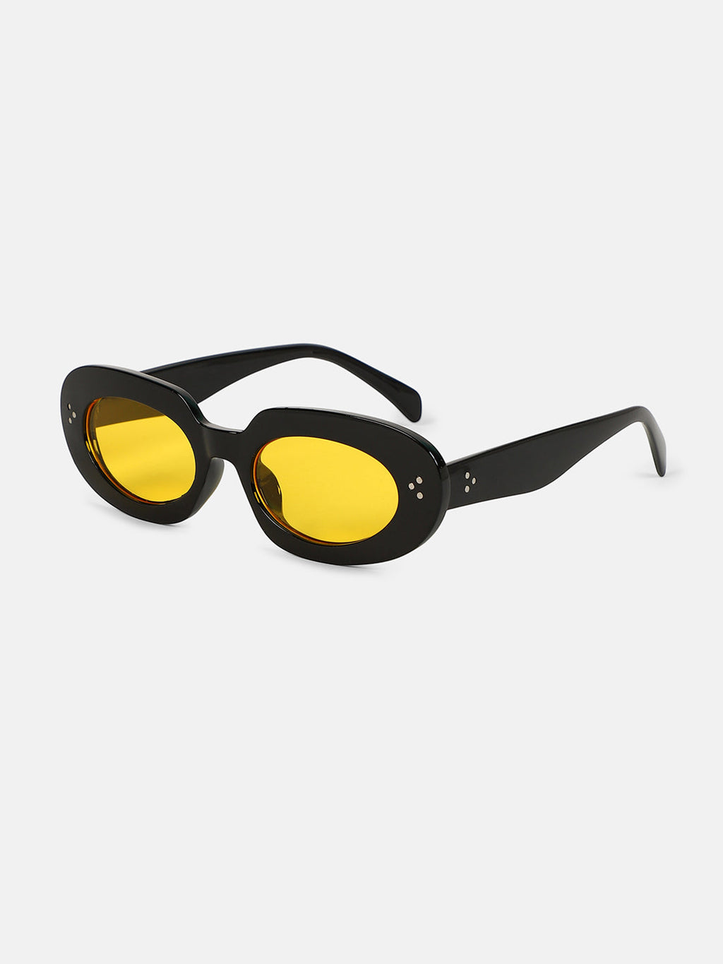 The Audrey Oval Sunglass - Onyx Black