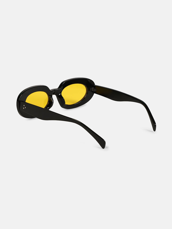 The Audrey Oval Sunglass - Onyx Black