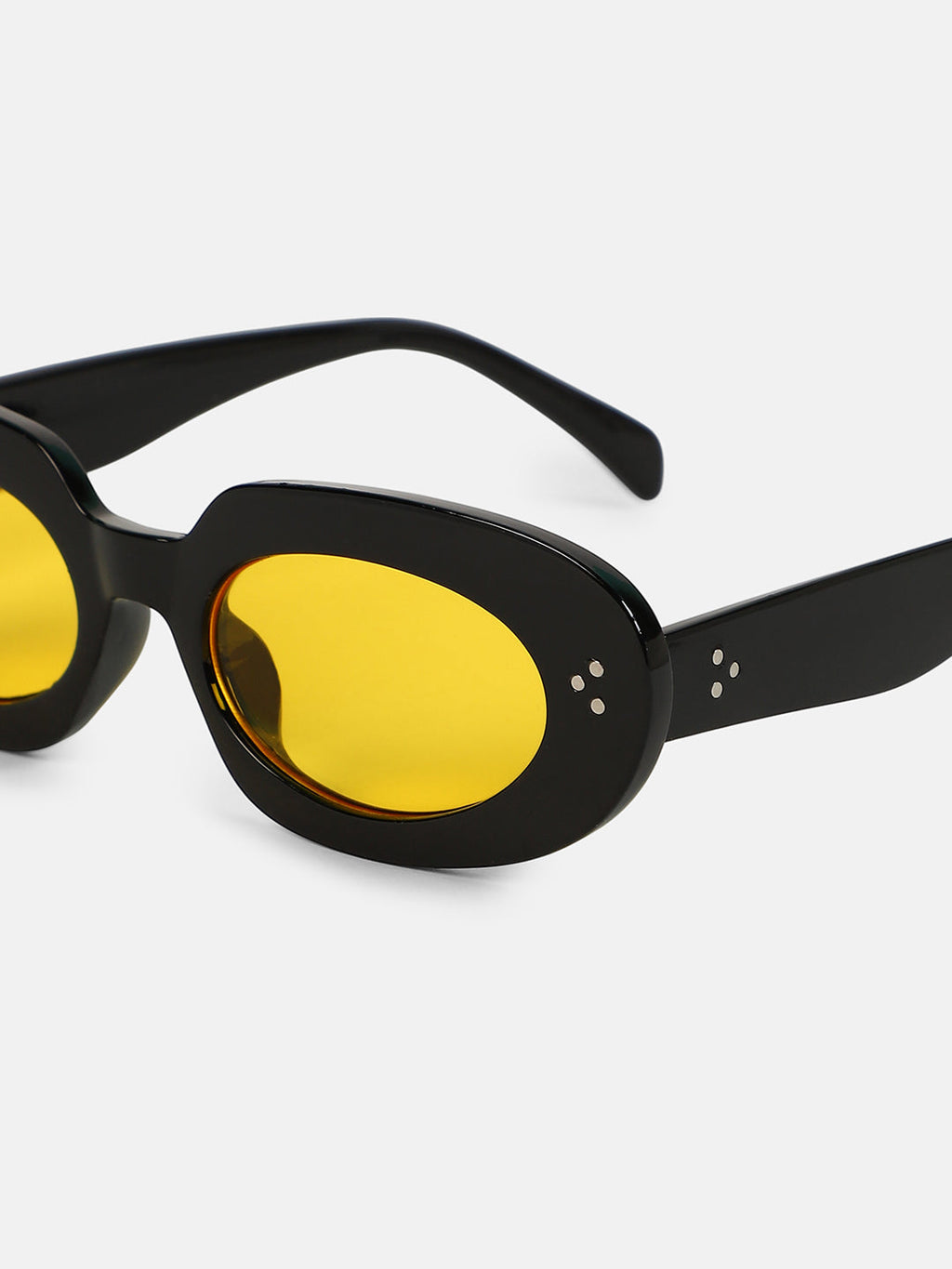 The Audrey Oval Sunglass - Onyx Black