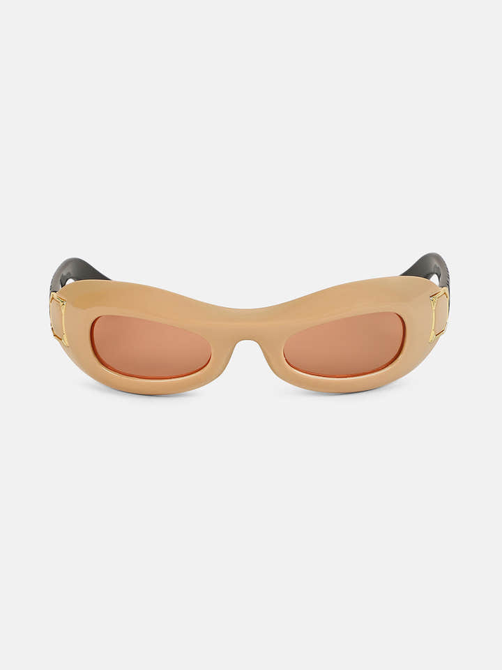 The Gilded Pastel Wraparound Sunglass - Sand Beige