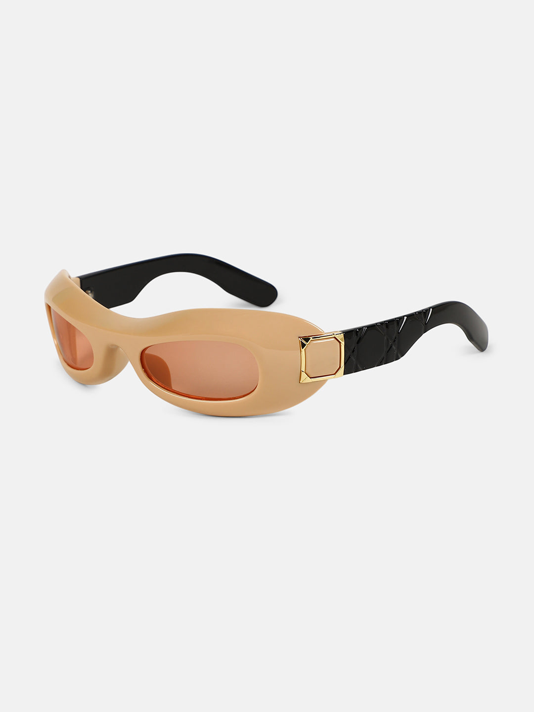 The Gilded Pastel Wraparound Sunglass - Sand Beige